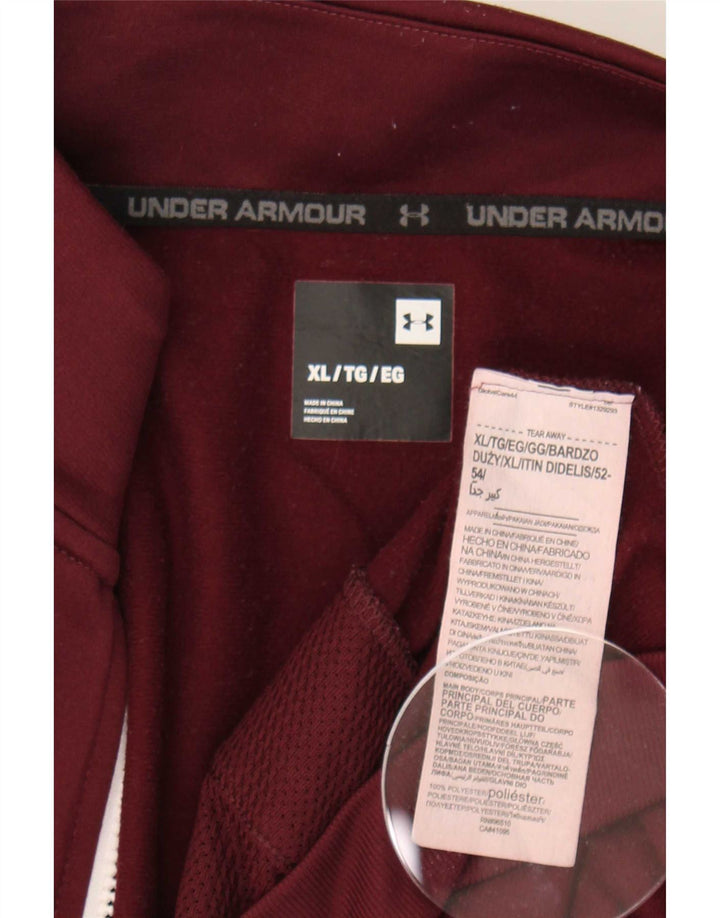 Under Armour Mens Tracksuit Top Jacket XL Burgundy Polyester
