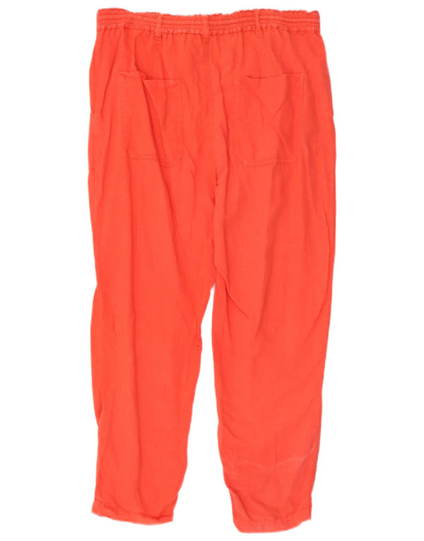 Zara Womens High Waist Cropped Trousers Medium W28 L24 Orange
