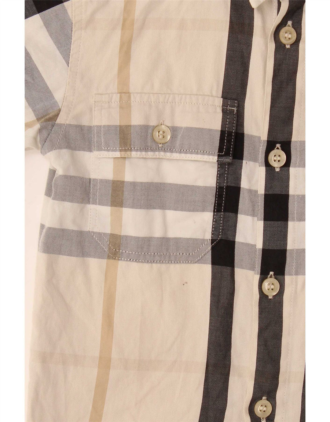 Burberry Boys Short Sleeve Shirt 3-4 Years Beige Plaid