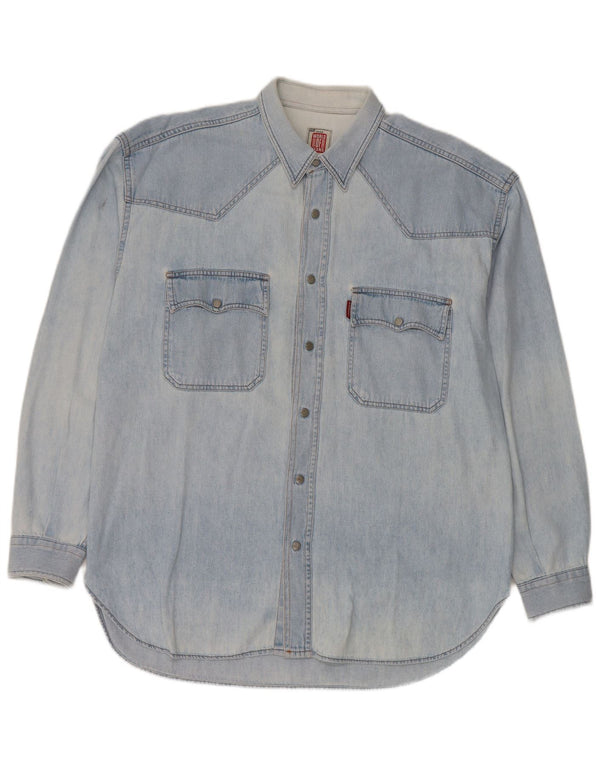 Casucci Mens Denim Shirt XL Blue Cotton