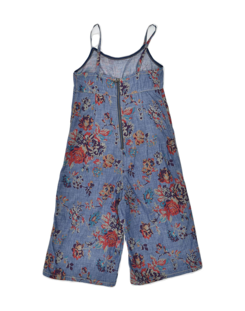 BENETTON Girls Jumpsuit 10-11 Years XL Blue Floral Cotton | Vintage | Thrift | Second-Hand | Used Clothing | Messina Hembry 