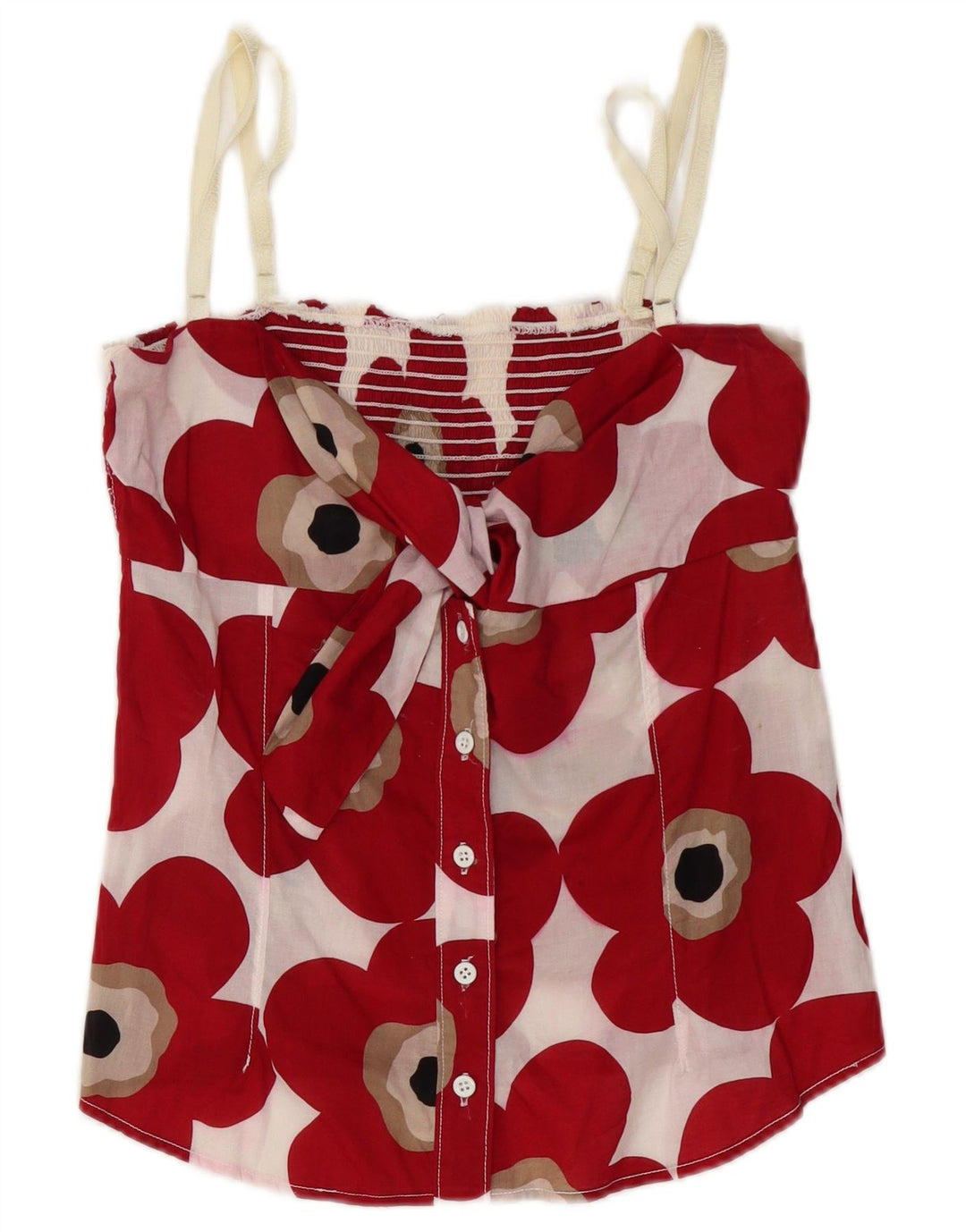 Dolce & Gabbana Womens Crop Cami Top IT 44 Medium Red Floral Cotton