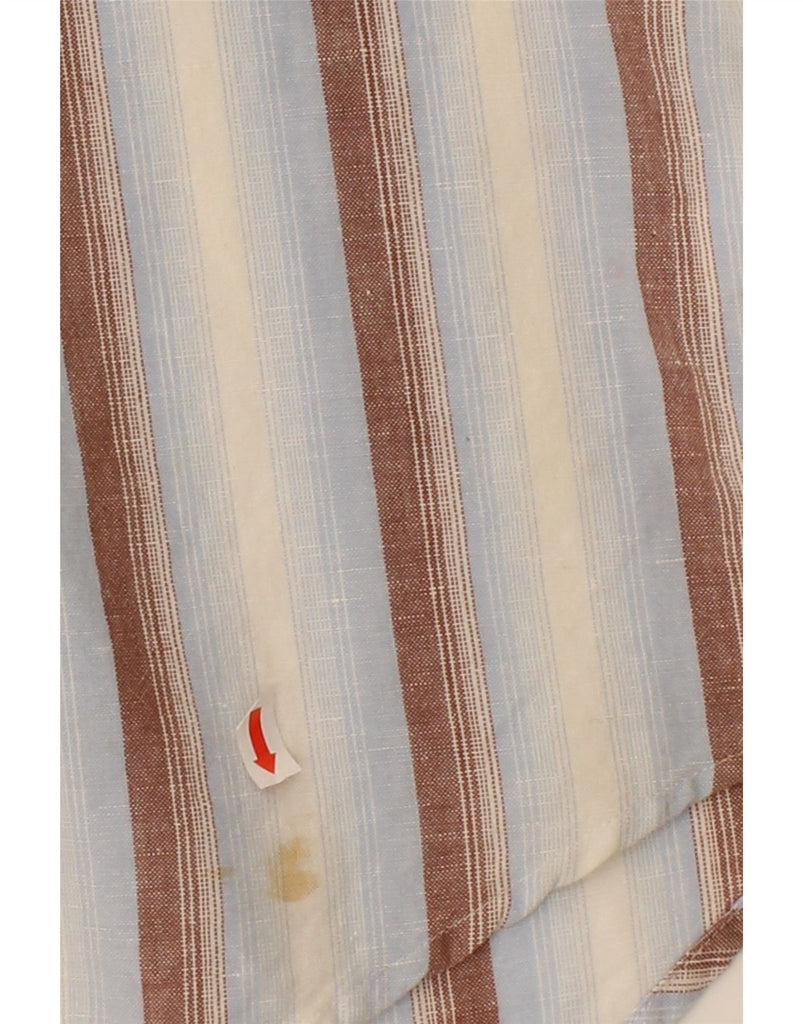 MARLBORO CLASSICS Mens Short Sleeve Shirt Medium Blue Striped Cotton Vintage Marlboro Classics and Second-Hand Marlboro Classics from Messina Hembry 