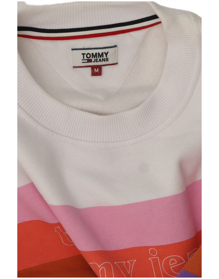 Tommy Hilfiger Womens Graphic Sweatshirt Jumper UK 14 Medium White