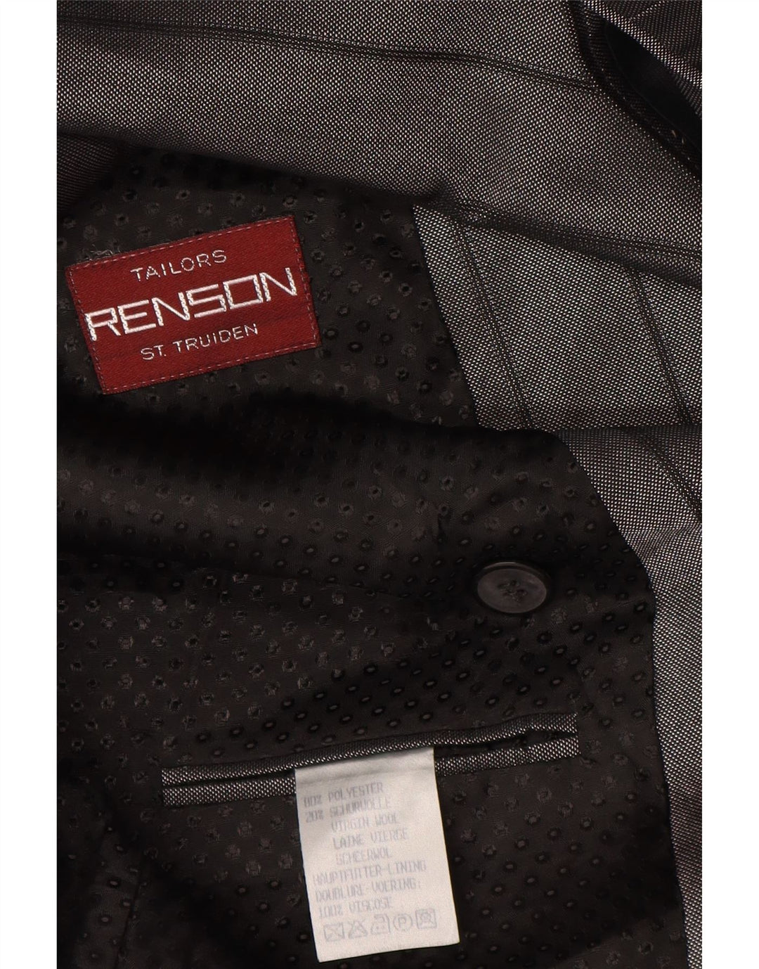 Vintage Mens Blazer Jacket UK 38 Medium Grey Striped Polyester