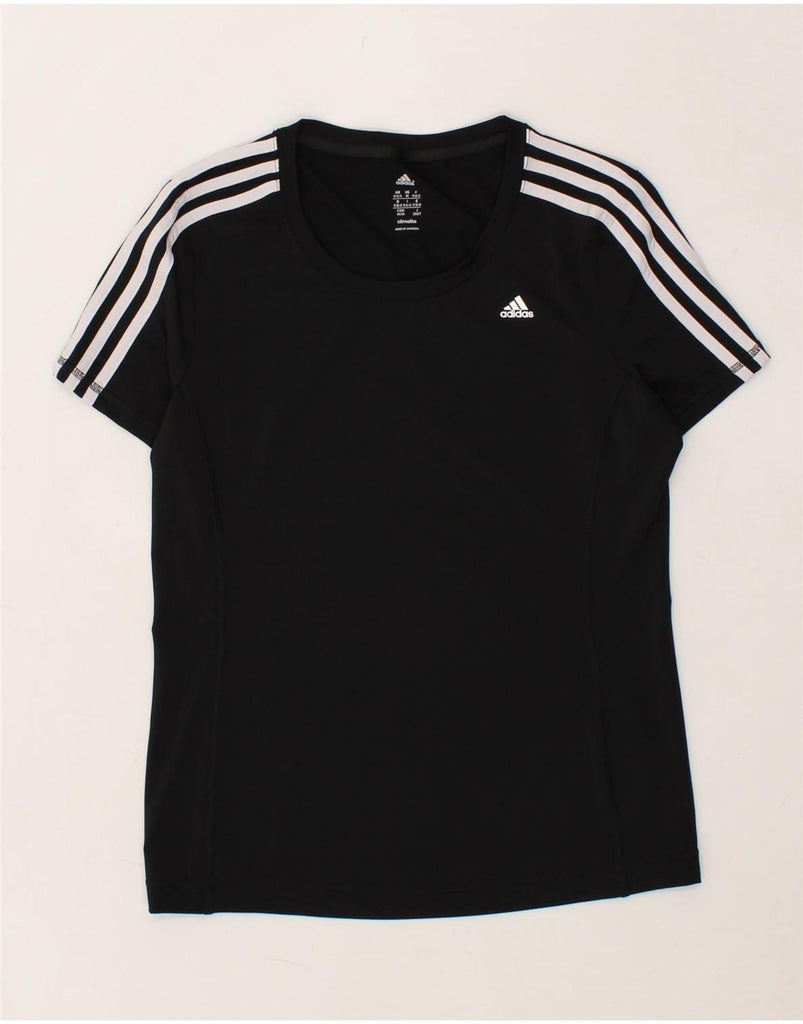 ADIDAS Womens Climalite T-Shirt Top UK 12/14 Medium Black Polyester Vintage Adidas and Second-Hand Adidas from Messina Hembry 