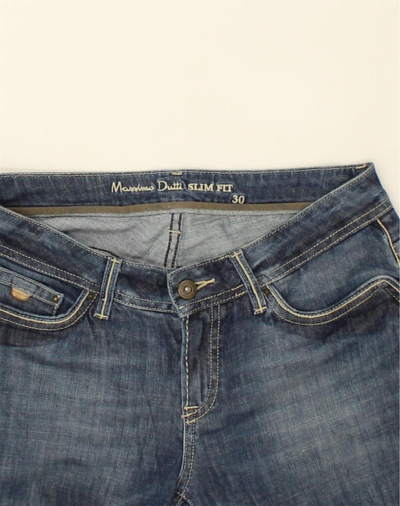 MASSIMO DUTTI Womens Slim Jeans W30 L33 Blue Cotton | Vintage Massimo Dutti | Thrift | Second-Hand Massimo Dutti | Used Clothing | Messina Hembry 