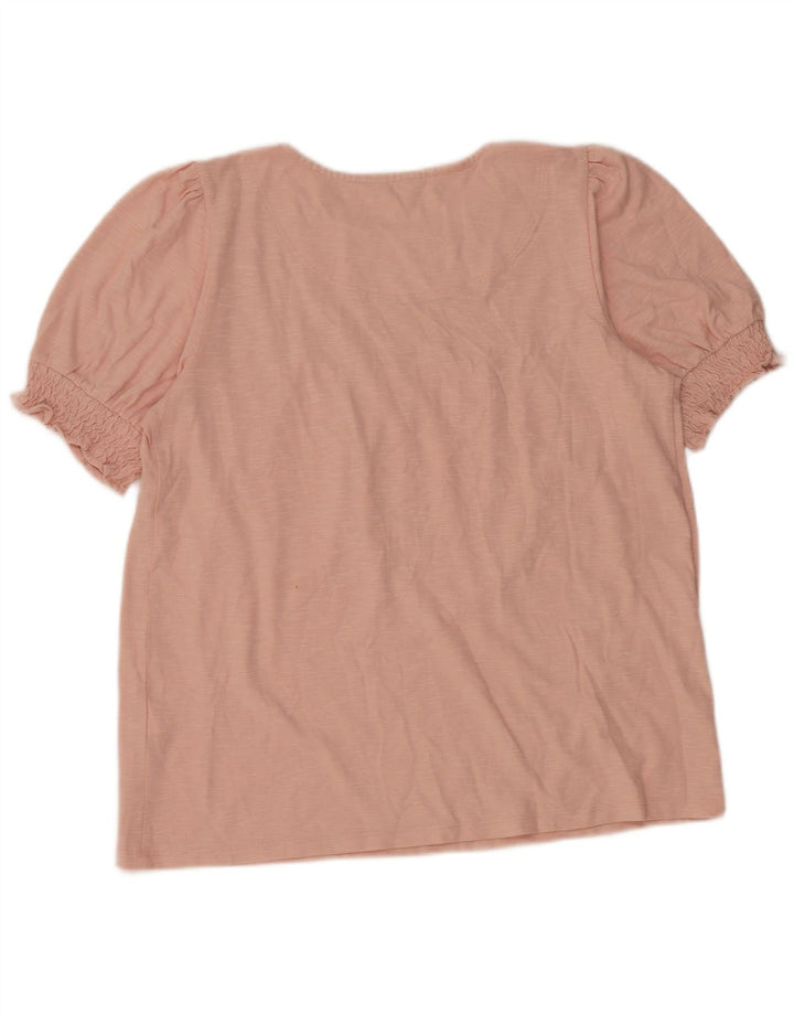 Joules Womens Blouse Top UK 12 Medium Pink Cotton