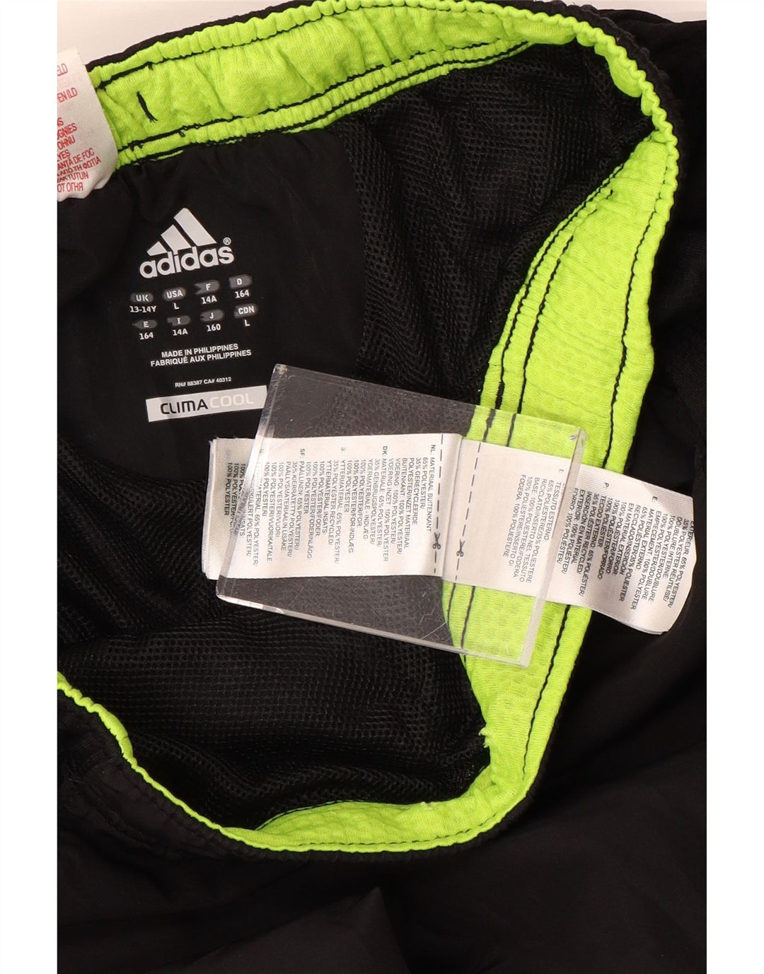 ADIDAS Boys Climacool Tracksuit Trousers 13-14 Years  Black Colourblock