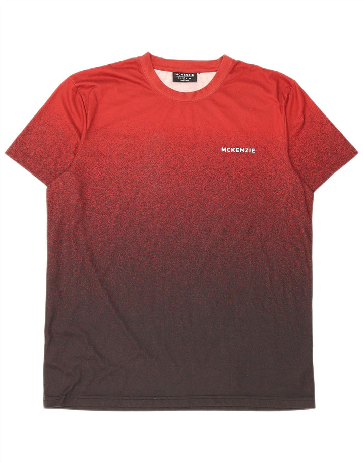 Mckenzie Mens T-Shirt Top Large Red Tie Dye Polyester