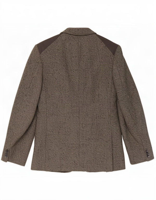 Vintage Mens 1 Button Blazer Jacket UK 38 Medium Grey Flecked Wool