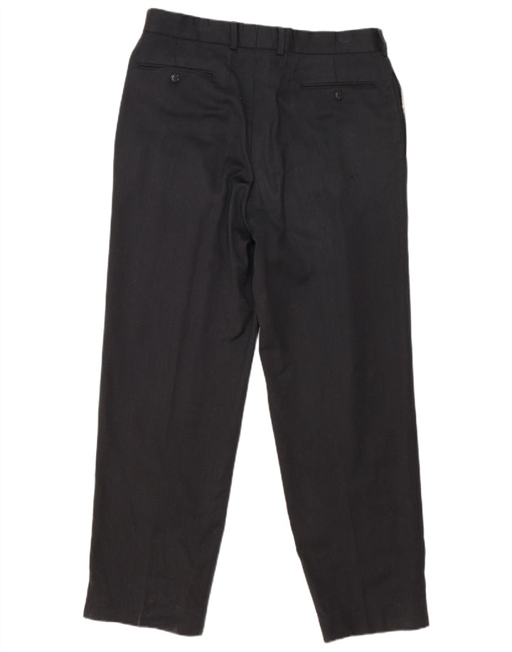 Marks & Spencer Mens Pegged Suit Trousers W34 L30 Grey Wool