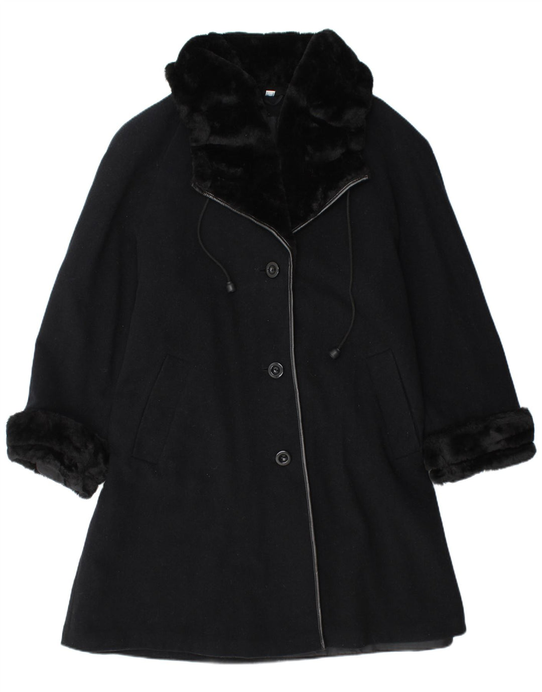 Barisal Womens Oversized Overcoat UK 16 Large Black Wool