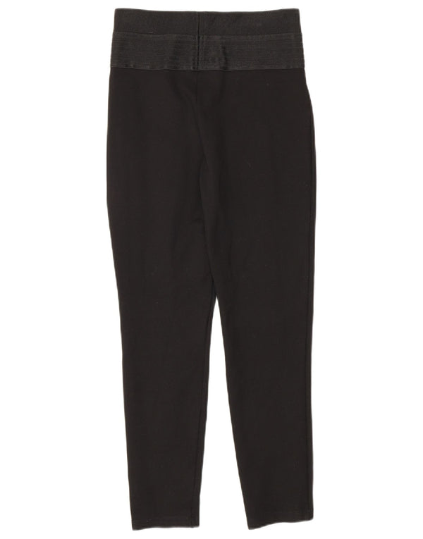 Zara Womens Crop Leggings UK 8 Small Black Herringbone