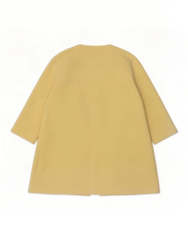 Zara Womens 3/4 Sleeve Overcoat UK 18 XL Yellow Viscose