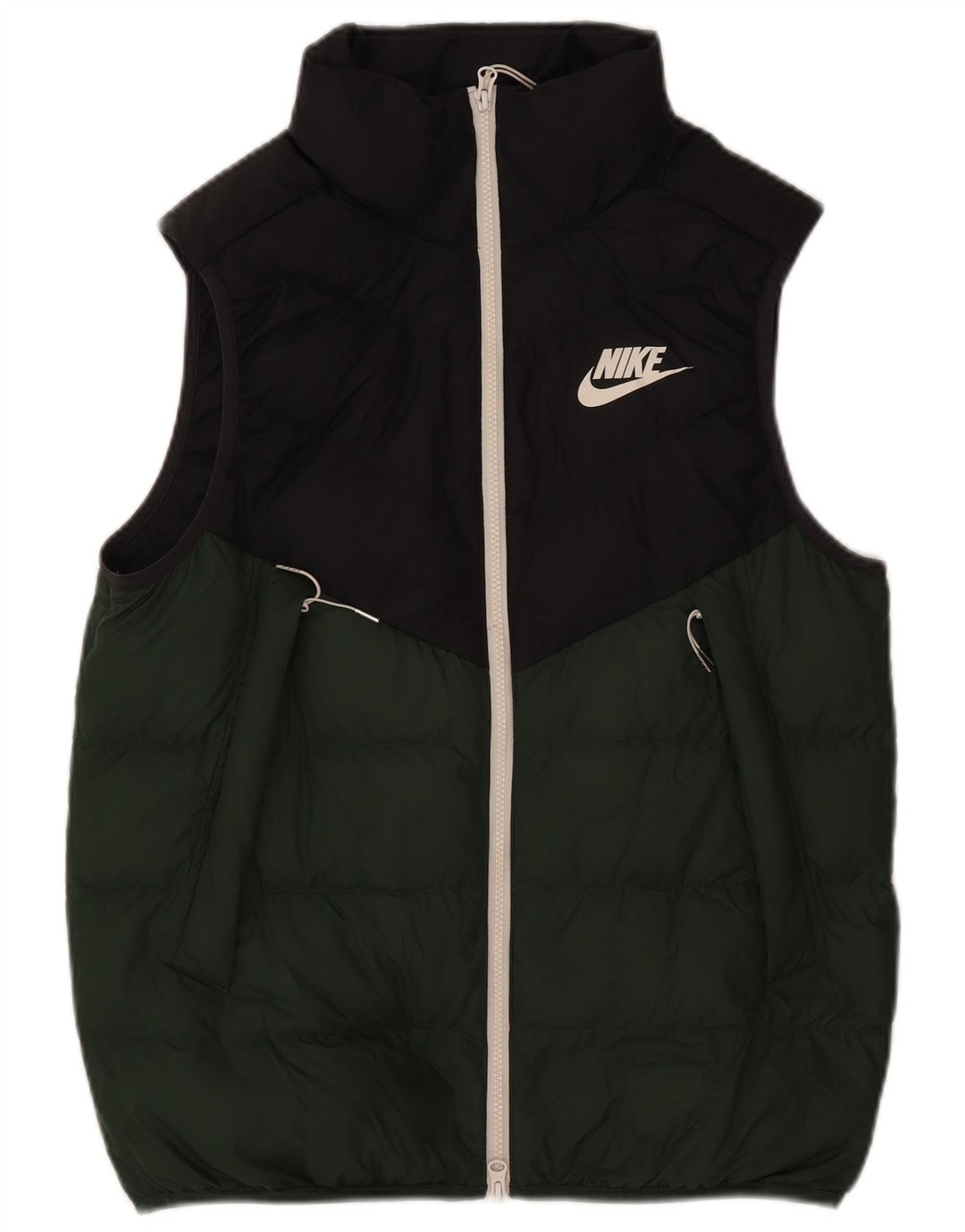 Nike Mens Padded Gilet UK 38 Medium Green Colourblock Polyester