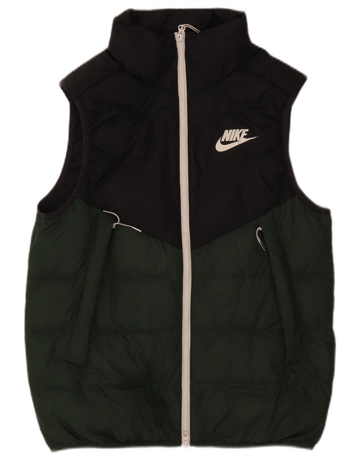 Nike Mens Padded Gilet UK 38 Medium Green Colourblock Polyester