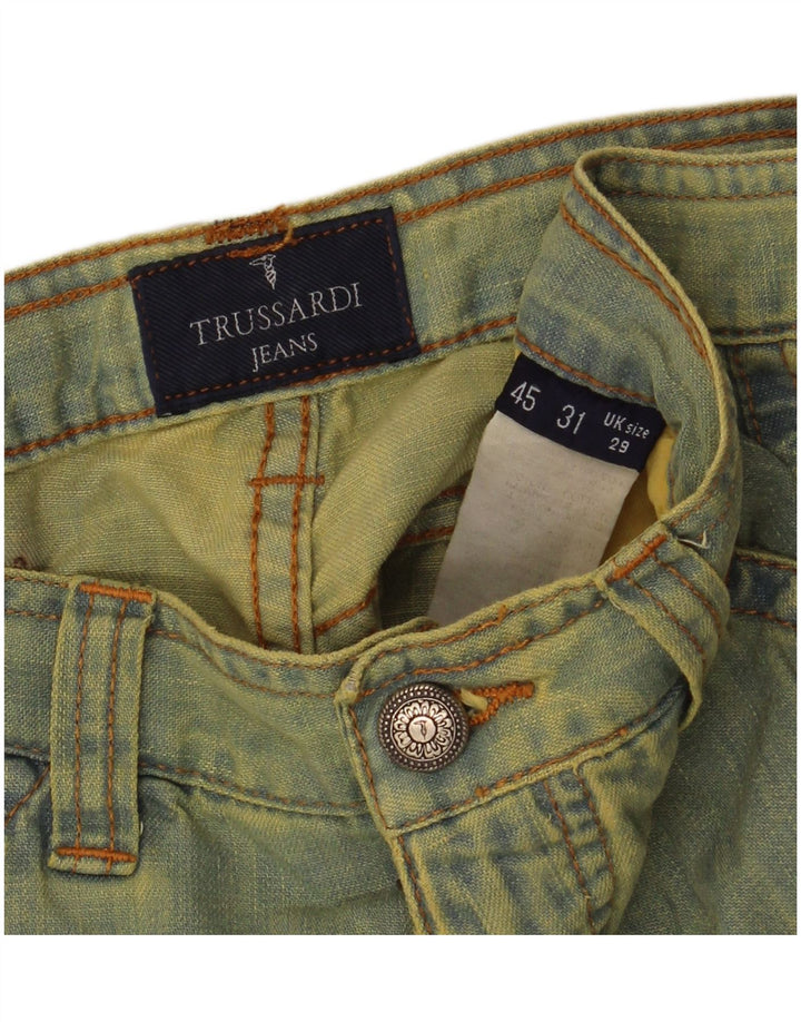 Trussardi Mens Straight Jeans W29 L34 Green Tie Dye