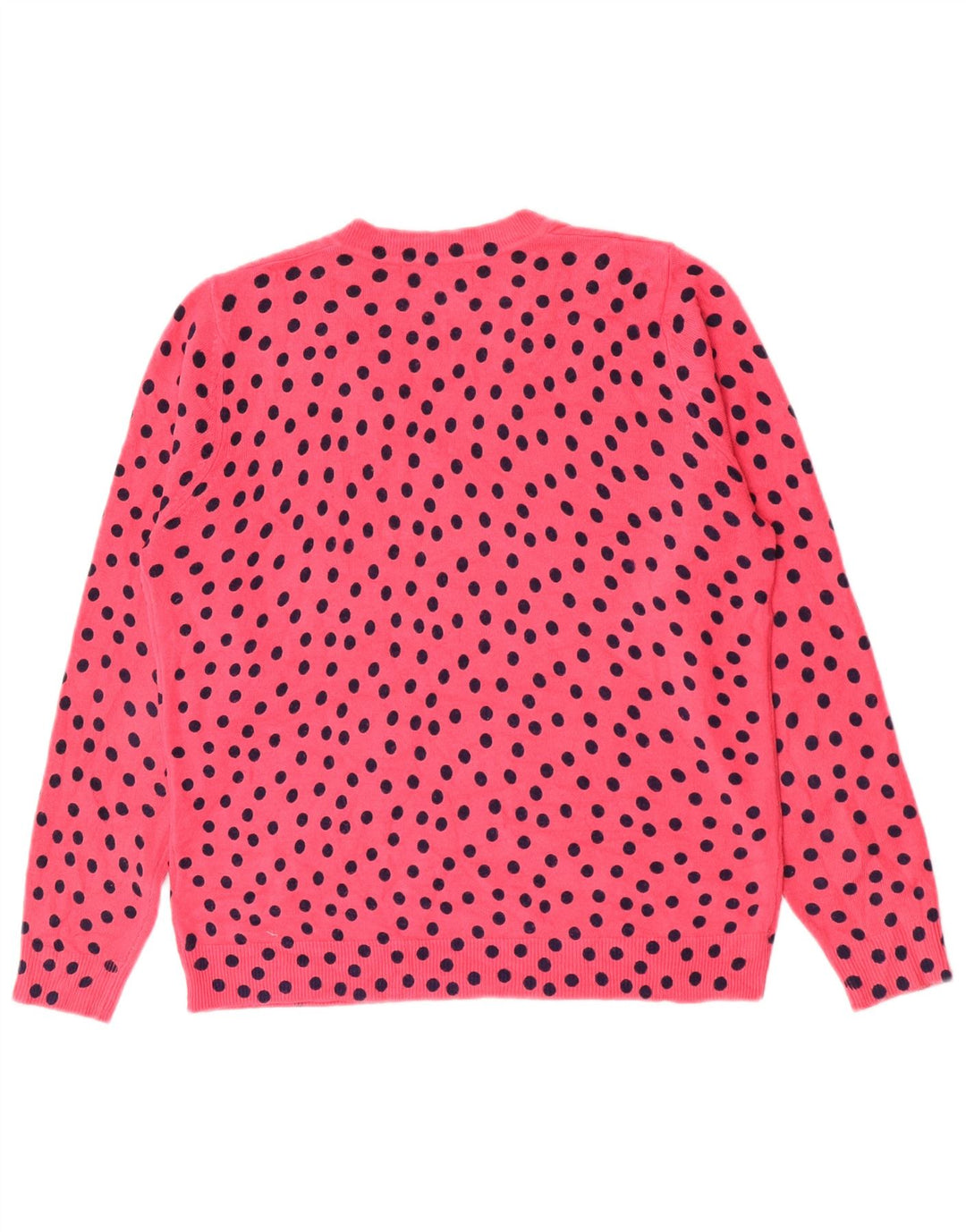 Marks & Spencer Womens V-Neck Jumper Sweater UK 14 Medium Pink Polka Dot