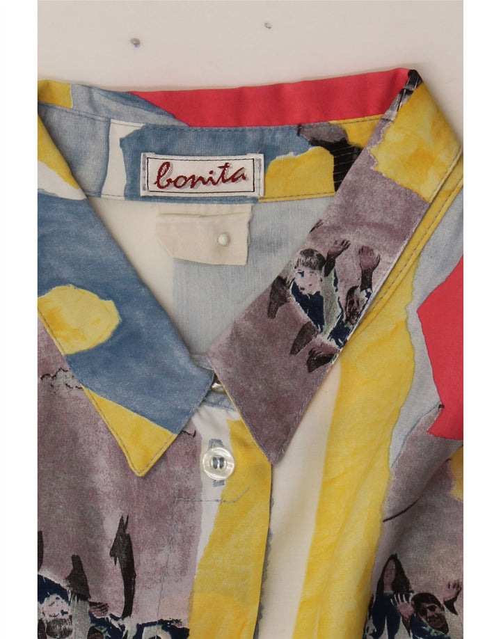 BONITA Womens Short Sleeve Shirt UK 20 2XL Multicoloured Patchwork Vintage Bonita and Second-Hand Bonita from Messina Hembry 