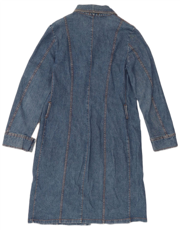 Susy Mix Womens Denim Trench Coat UK 10 Small Blue