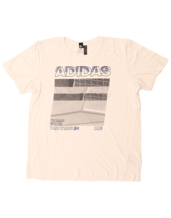 Adidas Mens Graphic T-Shirt Top Large White Cotton
