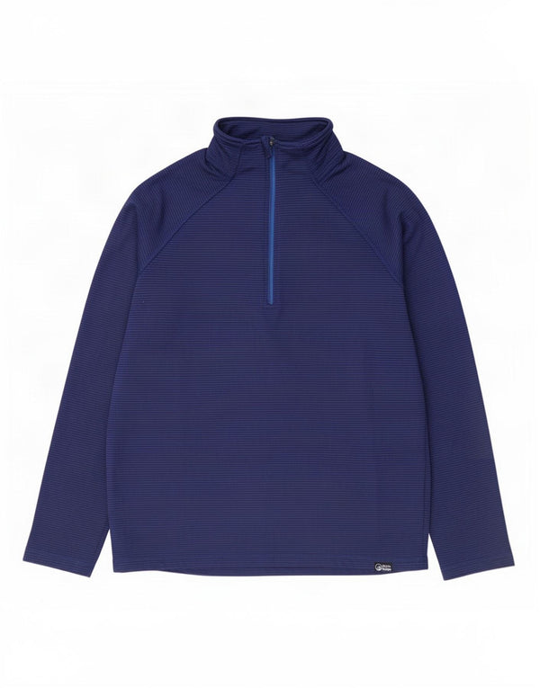 North Ridge Mens Zip Neck Pullover Tracksuit Top Large Blue Striped