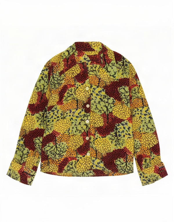 Vintage Womens Shirt UK 12 Medium Yellow Floral