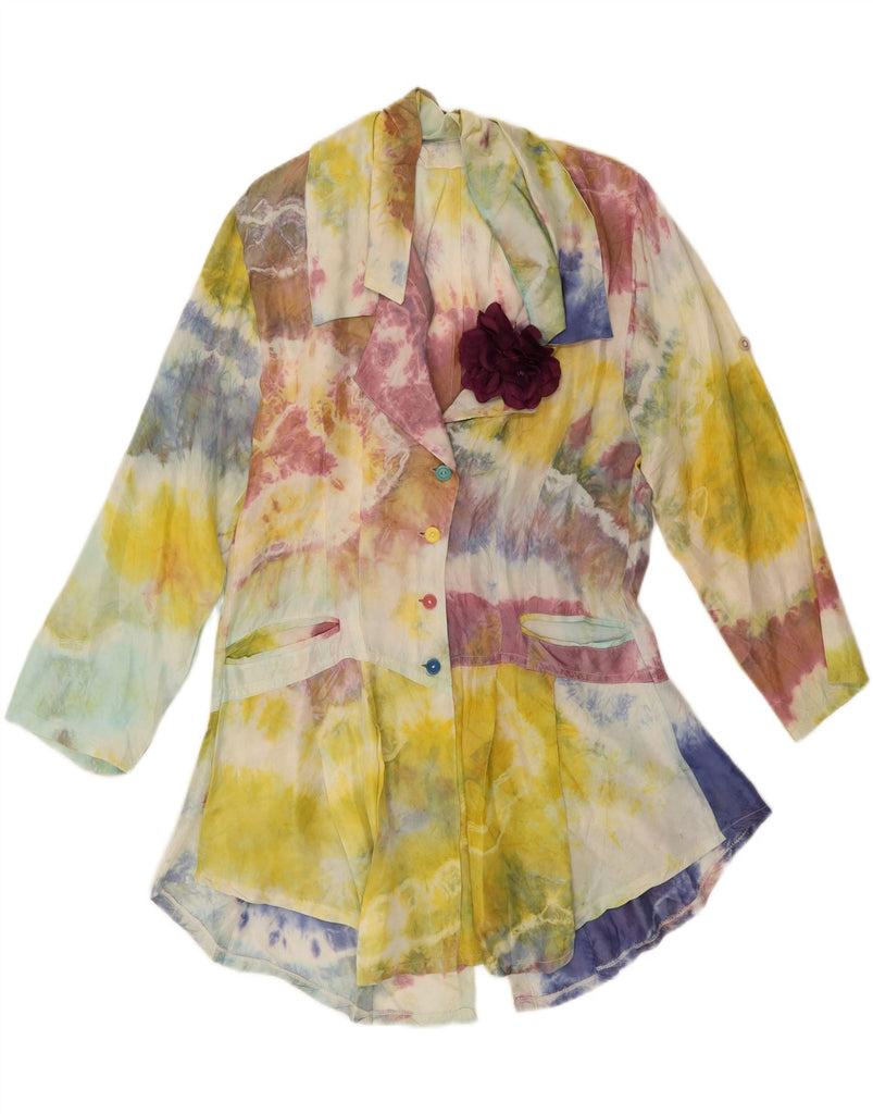 VINTAGE Womens Shirt Dress UK 14 Large Multicoloured Tie Dye Vintage Vintage and Second-Hand Vintage from Messina Hembry 