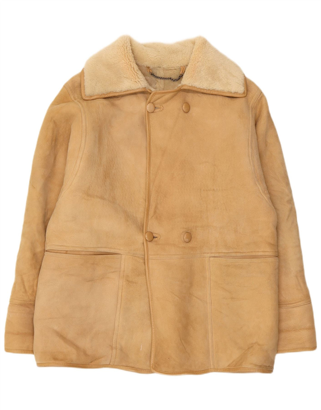 Gianluca Lorenzi Mens Double Breasted Jacket EU 46 XL Beige