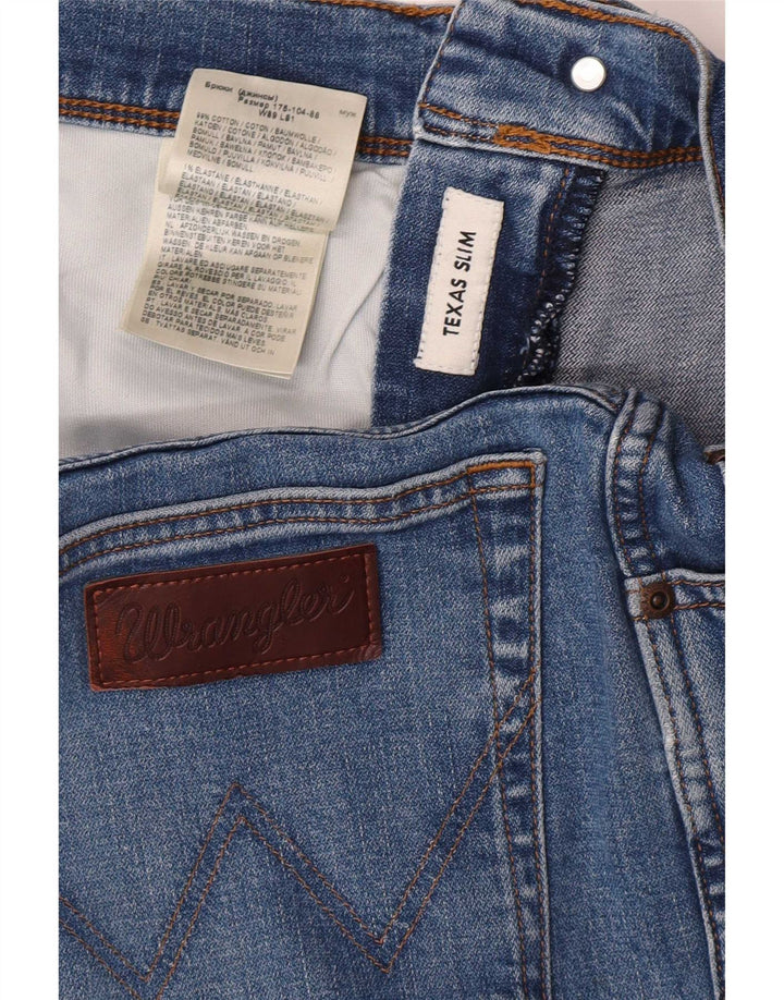 Wrangler Mens Texas Slim Jeans W35 L29 Blue Cotton