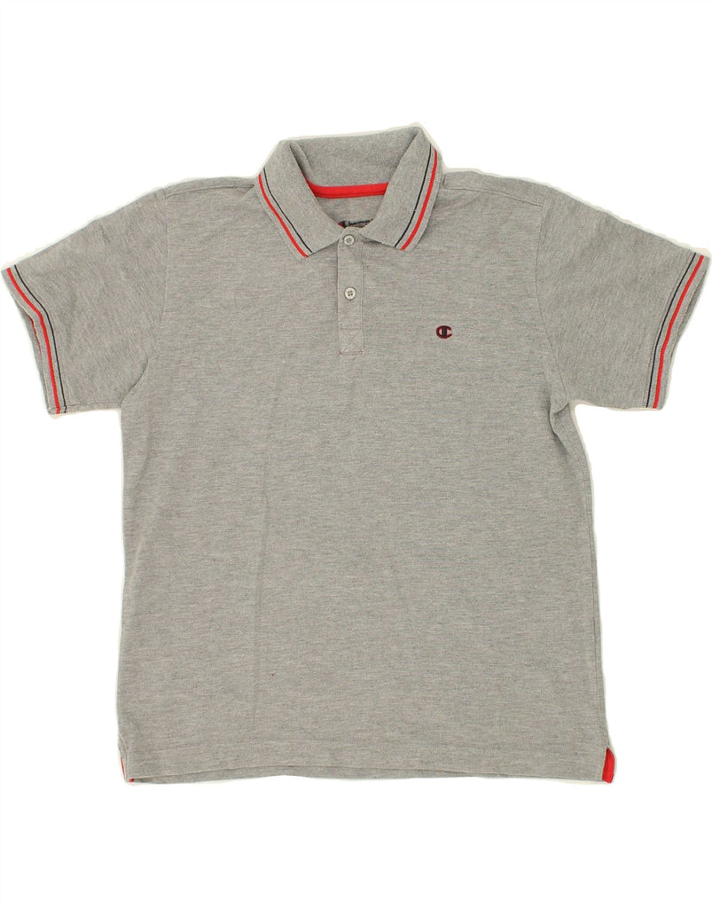 CHAMPION Boys Polo Shirt 9-10 Years Medium Grey | Vintage Champion | Thrift | Second-Hand Champion | Used Clothing | Messina Hembry 