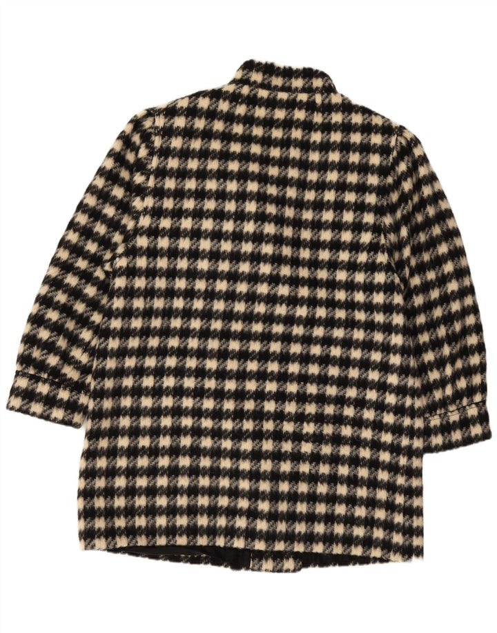 Canda Womens Double Breasted Coat EU 44 XL Beige Check New Wool