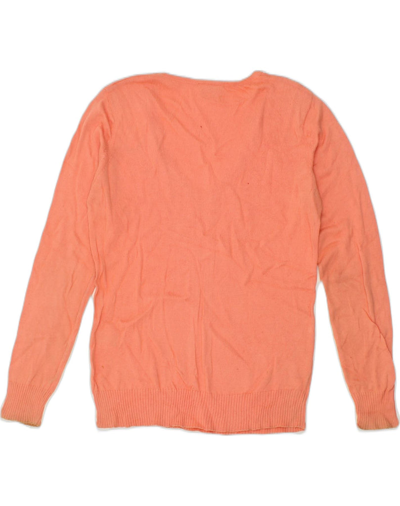 LACOSTE Womens V-Neck Jumper Sweater EU 40 Medium Orange Cotton | Vintage Lacoste | Thrift | Second-Hand Lacoste | Used Clothing | Messina Hembry 