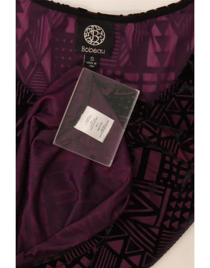 Bobedu Womens Blouse Top UK 10 Small Purple Geometric Polyester