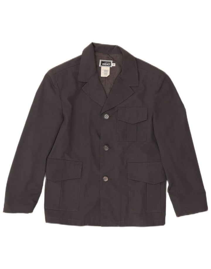 Versace Boys 3 Button Blazer Jacket 9-10 Years Grey Polyester