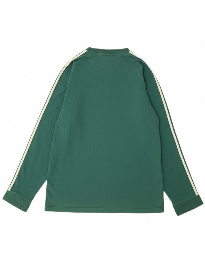 Adidas Mens Top Long Sleeve Medium Green Cotton