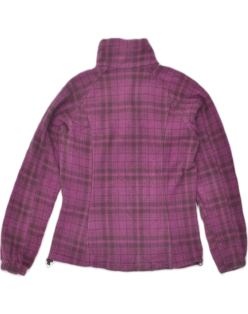 COLUMBIA Womens Fleece Jacket UK 14 Medium Purple Check Polyester | Vintage Columbia | Thrift | Second-Hand Columbia | Used Clothing | Messina Hembry 