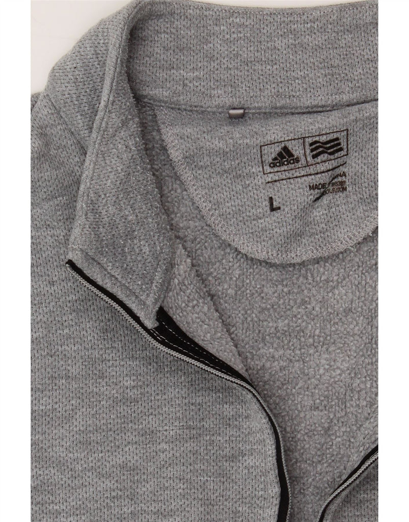 ADIDAS Mens Zip Neck Pullover Tracksuit Top Large Grey Polyester Vintage Adidas and Second-Hand Adidas from Messina Hembry 