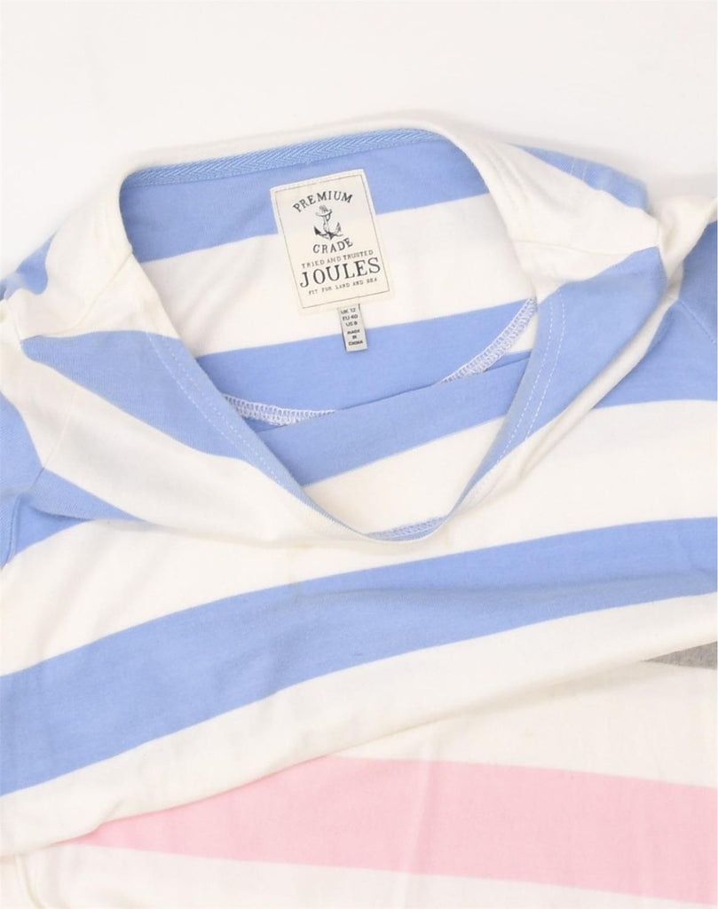 JOULES Womens T-Shirt Dress UK 12 Medium Multicoloured Striped Cotton | Vintage Joules | Thrift | Second-Hand Joules | Used Clothing | Messina Hembry 