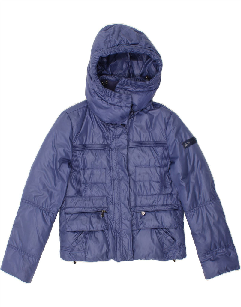 PEUTEREY Girls Hooded Padded Jacket 11-12 Years Medium Blue Polyamide | Vintage PEUTEREY | Thrift | Second-Hand PEUTEREY | Used Clothing | Messina Hembry 