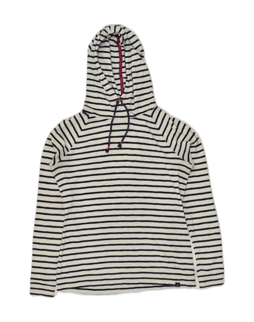 JOULES Womens Hoodie Jumper UK 12 Medium Black Striped Cotton Nautical | Vintage Joules | Thrift | Second-Hand Joules | Used Clothing | Messina Hembry 