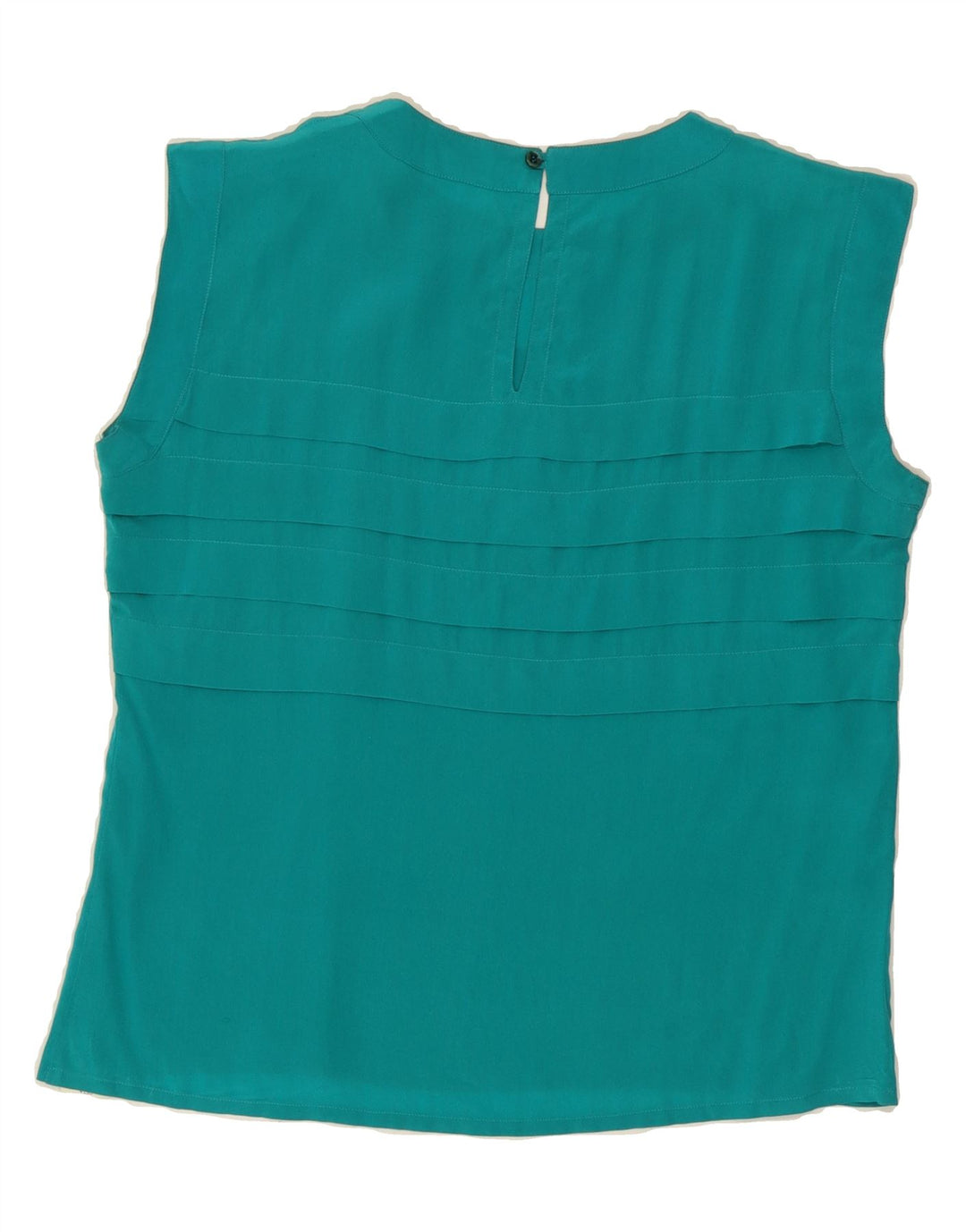 VINTAGE Womens Sleeveless Blouse Top UK 14 Large Blue Vintage Vintage and Second-Hand Vintage from Messina Hembry 