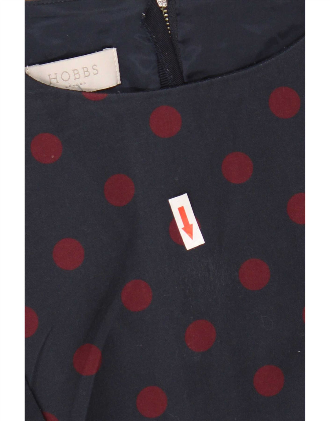 Hobbs Womens Sheath Dress UK 14 Medium Navy Blue Spotted Polyester