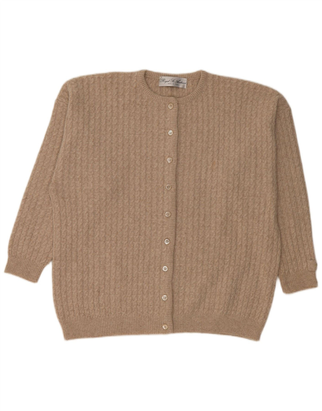 ST. ANDREWS Womens Cardigan Sweater UK 18 XL Beige Angora