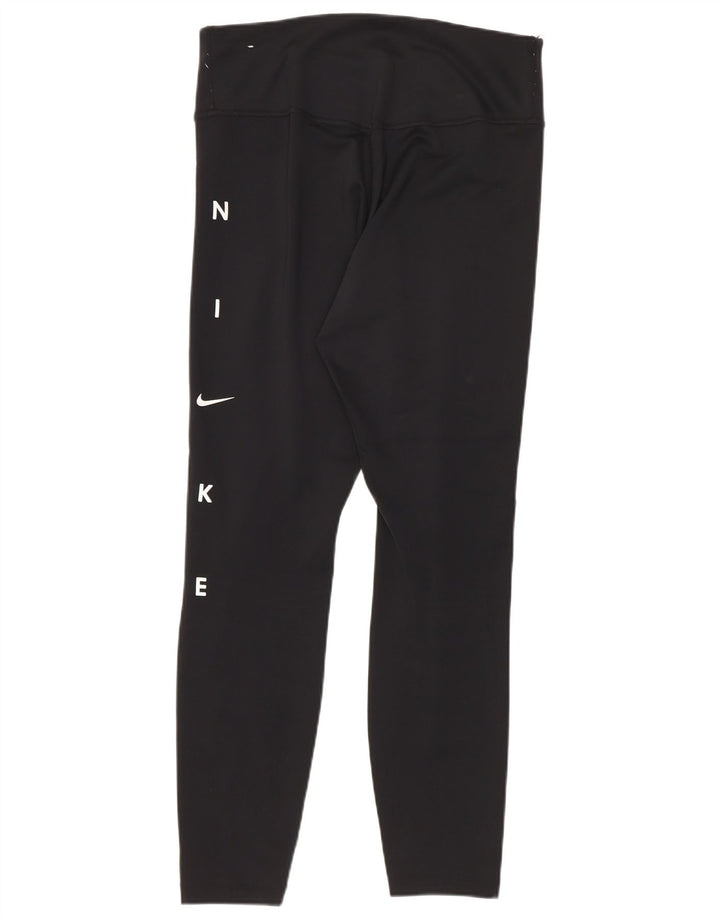 Nike Womens Graphic Leggings UK 10 Small Black Polyester