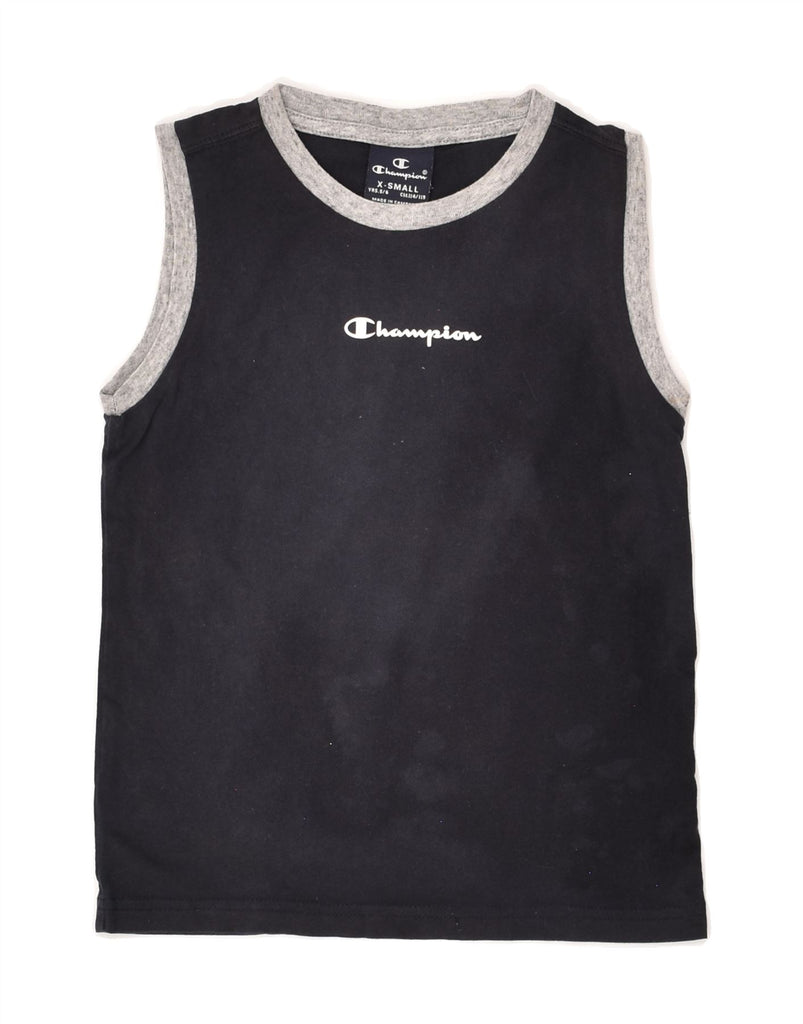 CHAMPION Boys Vest Top 5-6 Years XS Black | Vintage Champion | Thrift | Second-Hand Champion | Used Clothing | Messina Hembry 