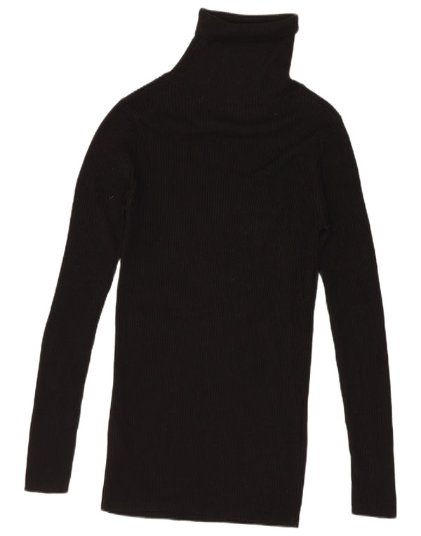 Guess Womens Roll Neck Jumper Sweater UK 6 XS Black Viscose