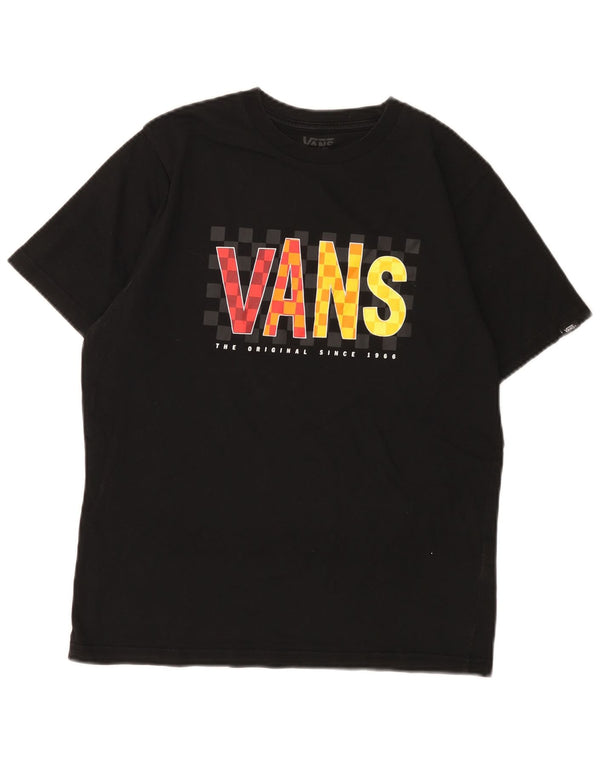 Vans Boys Classic Fit Graphic T-Shirt Top 14-15 Years XL Black Cotton