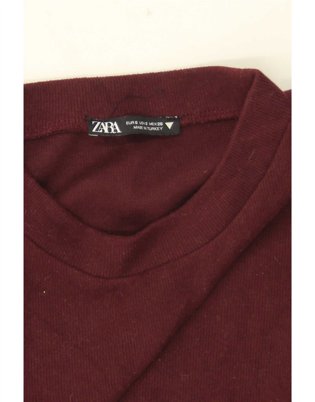 Zara Womens Crop Blouse Top UK 8 Small Burgundy
